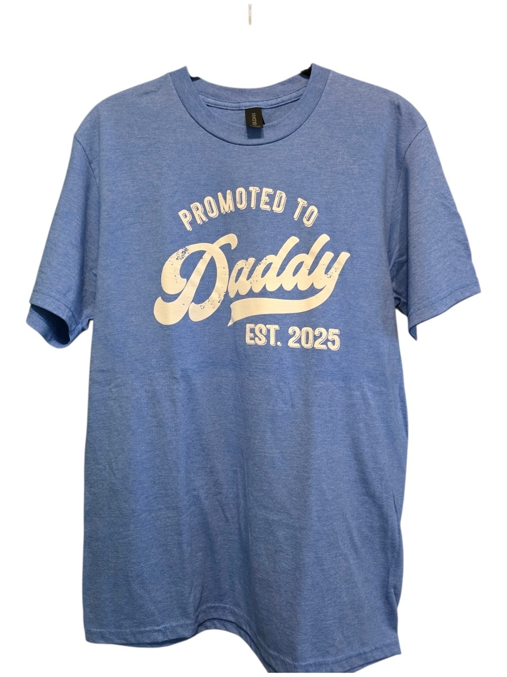 Promoted to Daddy Est. 2025 Blue Kids Graphic Tee